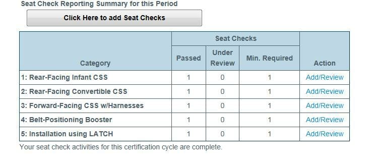 seat checks