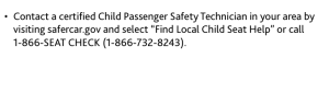 Car seat manuals can help you find a local CPST