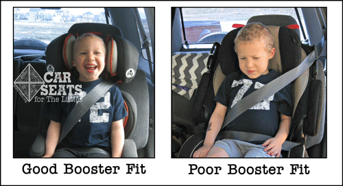 booster seat science poor booster fit verses good booster fit