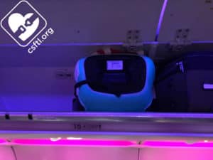 Backless booster seats store nicely in the overhead bin