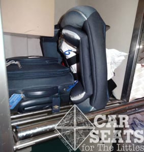 When choosing to ride the train, there are places to store your car seats when traveling internationally