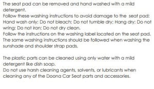 Doona cleaning instructions
