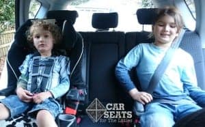 3 year old in a combination seat, 6 year old in a backless booster safest seat