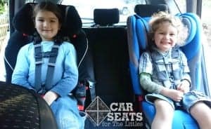 6-year-old and 3-year-old both in 5-point harnesses safest seat