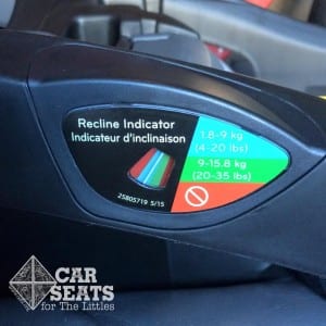 Evenflo Platinum LiteMax 35 recline indicator