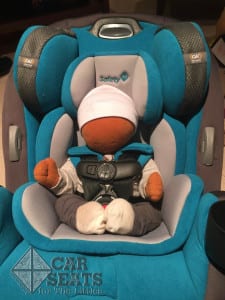 Safety 1st Grow and Go Air with the newborn doll.