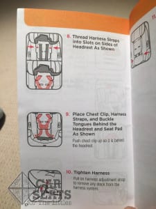Safety 1st Grow and Go Air's harness storage instructions from the manual.