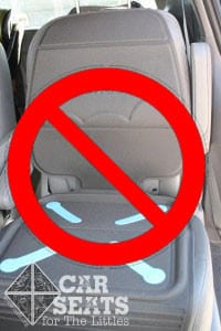 Seat protectors like this are not often permitted by the car seat manual.