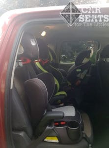 3 car seats across in a truck