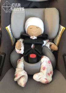 4moms Self-Installing Car Seat preemie doll fit