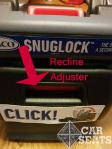 Graco SnugRide SnugLock recline adjuster