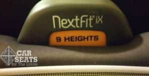 Chicco NextFit iX Zip 9 harness heights