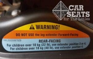 Graco Extend2Fit warning label