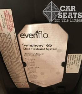 Evenflo Symphony labels and manual storage