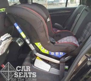 Brtiax Emblem rear facing installation with vehicle seat belt