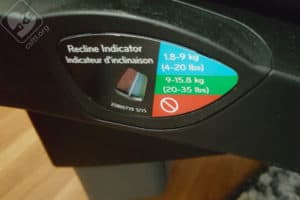 Evenflo LiteMax recline angle indicator