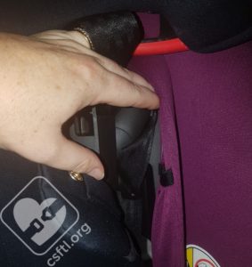 place chest clip and buckle tongues in storage pockets