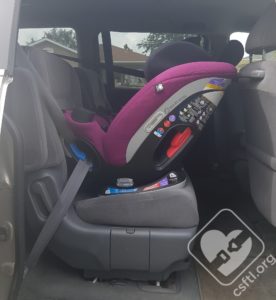 Maxi Cosi Magellan installed rear facing with seatbelt