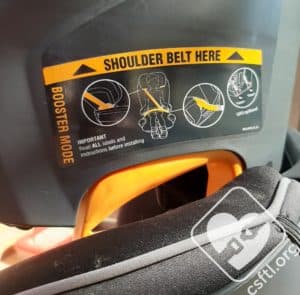 Chicco MyFit shoulder belt guide for booster mode