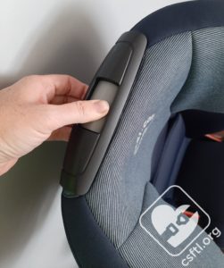 Maxi-Cosi Rodifix headrest adjustment button