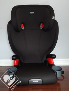 Britax Skyline 2-stage booster seat in smallest setting