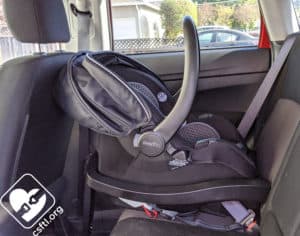Evenflo LiteMax DLX installed with vehicle seat belt