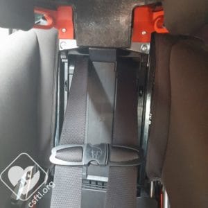 Moving the chest clip for booster conversion on the Britax One4Life