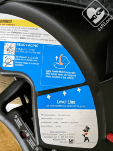 Safety 1st onBoard 35 SecureTech date of manufacture label
