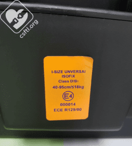 EU counterfeit car seat label