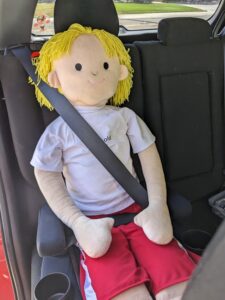 Safety 1st Comfort Ride 6 year old doll backless booster mode