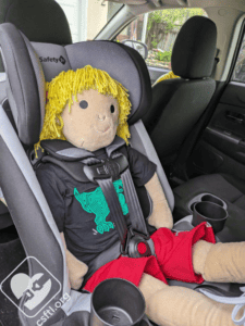 Safety 1st TriMate 3 year old doll rear facing